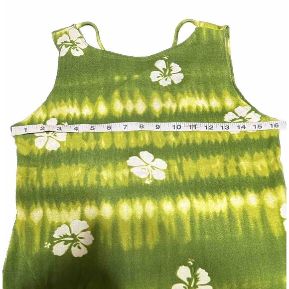 Pio Studio Women’s Summer Dress Green Tie/dye Hibiscus Island Wear Size Large - Picture 5 of 8